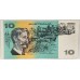 AUSTRALIA 1989 . TEN 10 DOLLARS BANKNOTE . FRASER/HIGGINS . ERROR . INK TRANSFER SMUDGE